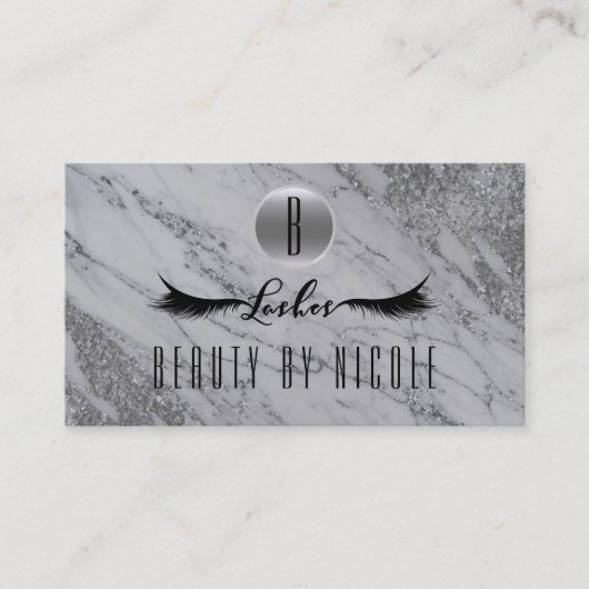 Carte de fidélité Silver Glitter Marble Lashes (Devant)