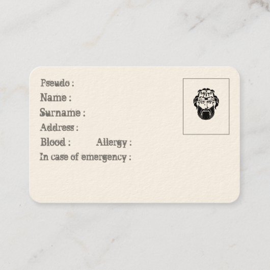 Carte de fidélité simple (Dos)