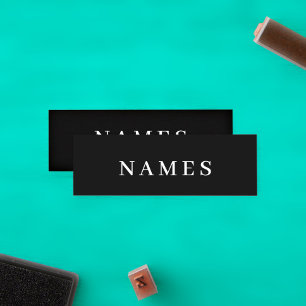 Carte De Fidélité Simple Black Custom Add Your Name Elegant