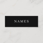 Carte De Fidélité Simple Black Custom Ajouter votre nom Élégant (Dos)