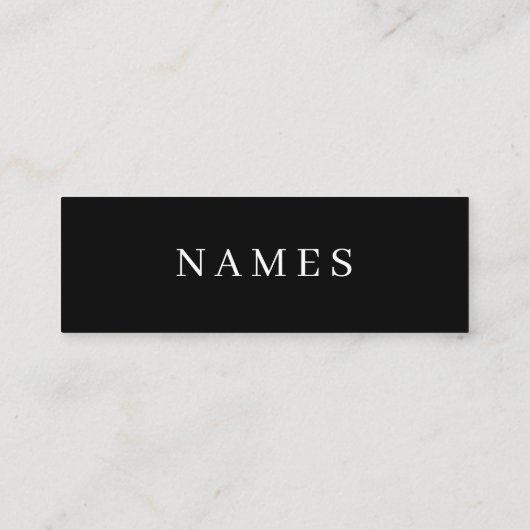 Carte De Fidélité Simple Black Custom Ajouter votre nom Élégant (Dos)
