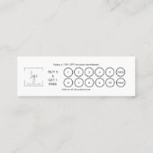 Carte De Fidélité Simple Coeur Élégant Noir & Blanc (Dos)