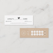 Carte De Fidélité Simple Coeur Élégant Noir & Blanc (Devant / Derrière)