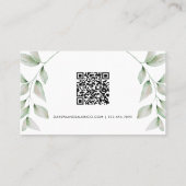 Carte de fidélité simple de code QR botanique (Dos)