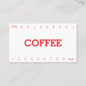 Carte de Fidélité Simple Double Numéro pour Café (Devant)