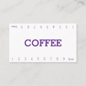 Carte de Fidélité Simple Double Numéro pour Café (Devant)