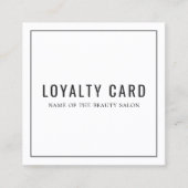 Carte de fidélité Simple Elegant Black White Beaut (Devant)