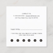 Carte de fidélité Simple Elegant Black White Beaut (Dos)