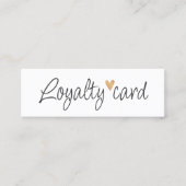 Carte De Fidélité Simple Elegant Black White Gold Heart (Devant)