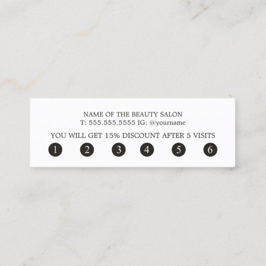 Carte De Fidélité Simple Elegant Black White Gold Heart (Dos)