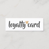 Carte De Fidélité Simple Elegant Black White Gold Heart (Devant)