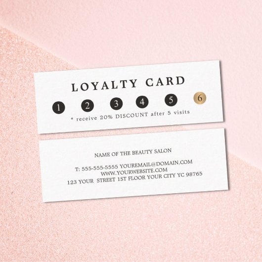 Carte De Fidélité Simple Elégant Blanc Faux Or Beauté Loyauté