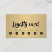 Carte De Fidélité Simple Elegant Chic FAUX Gold Beauté Salon Loyauté (Devant)