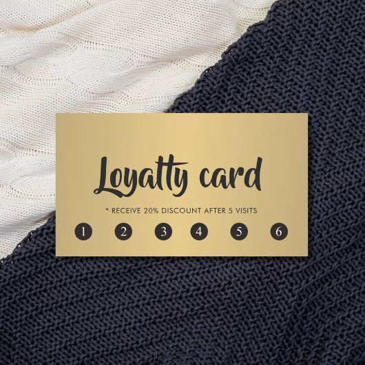 Carte De Fidélité Simple Elegant Chic FAUX Gold Beauté Salon Loyauté