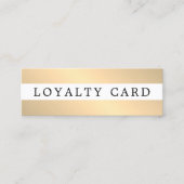 Carte De Fidélité Simple Elegant Gold White Stripes Beauté (Devant)