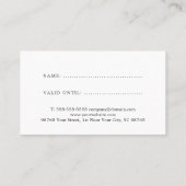 Carte de fidélité simple Elegant Grey Pink Beauté (Dos)