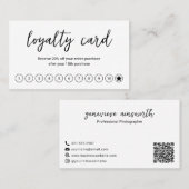 Carte De Fidélité Simple Élégant médias sociaux icônes QR Code moder (Devant / Derrière)