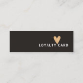 Carte De Fidélité Simple Elégant noir blanc Faux Gold Heart (Devant)