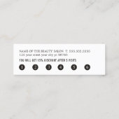 Carte De Fidélité Simple Elegant noir blanc salon manuscrit (Dos)