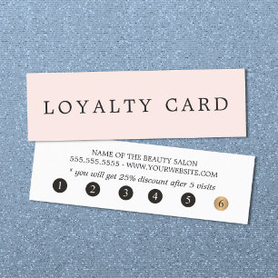 Carte De Fidélité Simple Elegant Rose Beauté blanche