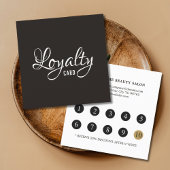 Carte De Fidélité Simple élégant salon de beauté noir blanc