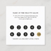 Carte De Fidélité Simple élégant salon de beauté noir blanc (Dos)