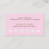 Carte De Fidélité Simple élégant salon de beauté Rose (Dos)