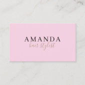 Carte De Fidélité Simple élégant salon de beauté Rose (Devant)