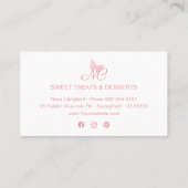 Carte De Fidélité Simple Élégant Script Monogramme Logo Peach Pink (Dos)