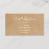 Carte De Fidélité Simple Élégant Script Rustique Kraft Professionnel (Dos)