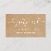 Carte De Fidélité Simple Élégant Script Rustique Kraft Professionnel (Devant)