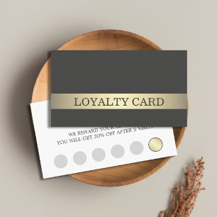 Carte de fidélité simple élégante foncée avec rayu