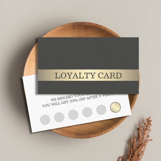 Carte de fidélité simple élégante foncée avec rayu