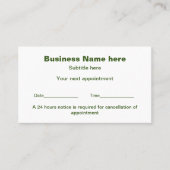 Carte De Fidélité simple entreprise ajouter vos coordonnées de rende (Devant)