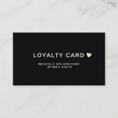 Carte De Fidélité Simple et élégant Coeur 5 Visite (Devant)