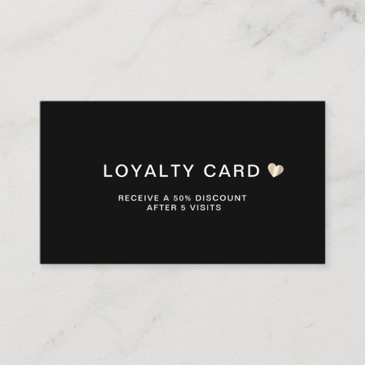 Carte De Fidélité Simple et élégant Coeur 5 Visite (Devant)