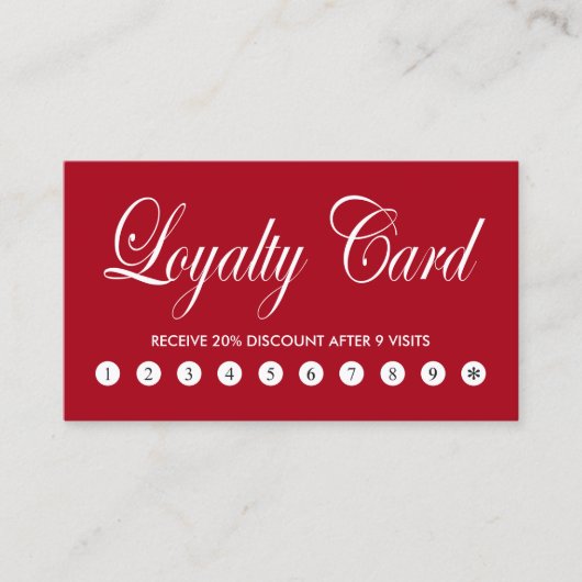 Carte de fidélité simple et élégante rouge (Devant)