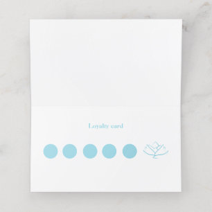 Carte De Fidélité Simple Fleur de Lotus Bleue et Blanche Entreprise