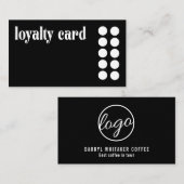 Carte De Fidélité Simple Gras Noir Minimal Moderne (Devant / Derrière)