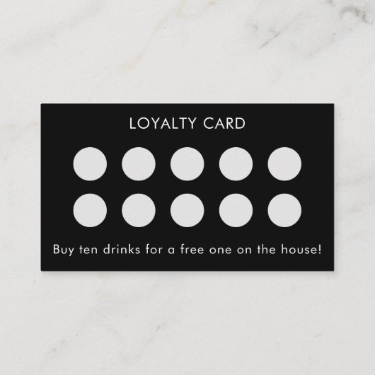 Carte de fidélité simple Logo et Texte noir du cli (Dos)