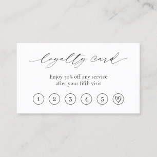 Carte De Fidélité Simple minimaliste Coeur QR Code élégant Moderne