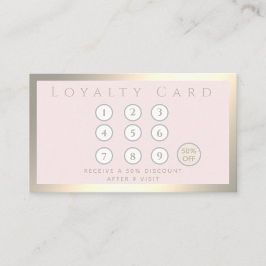 Carte De Fidélité Simple minimaliste élégant luxe lumineux (Devant)