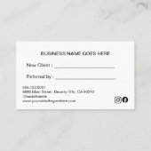 Carte De Fidélité Simple Moderne Blanc Référencer un ami Parrainage  (Dos)