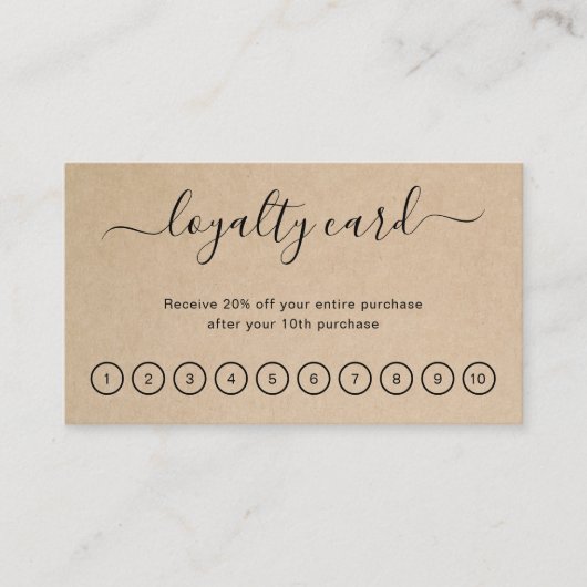 Carte De Fidélité Simple moderne élégant affaires rustique (Devant)