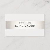 Carte De Fidélité Simple moderne FAUX Silver Striped Loyalty 6 Punch (Devant)