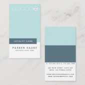 Carte De Fidélité Simple moderne Géométrique Bleu clair (Devant / Derrière)