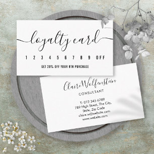 Carte De Fidélité Simple Moderne Professionnel Noir Et Blanc