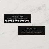 Carte De Fidélité Simple réduction client noir & blanc avec coeur (Devant / Derrière)