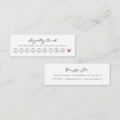 Carte De Fidélité Simple réduction client noir & blanc avec coeur (Devant / Derrière)