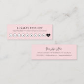 Carte De Fidélité Simple réduction client rose vif avec coeur (Devant / Derrière)